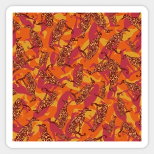 Greyhound Camo - Orange Sticker